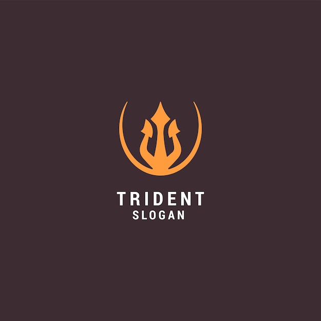 Trident logo pictogram ontwerpsjabloon Elegante luxe premium vector