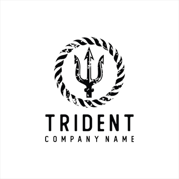 trident logo stylized template design concept