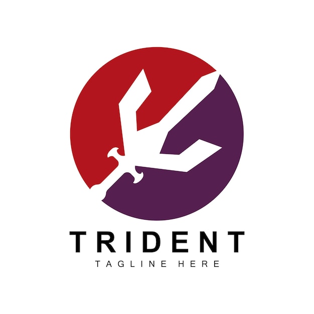 Trident Logo Template Vector Icon Design god oorlog wapen speer kracht van de oceaan