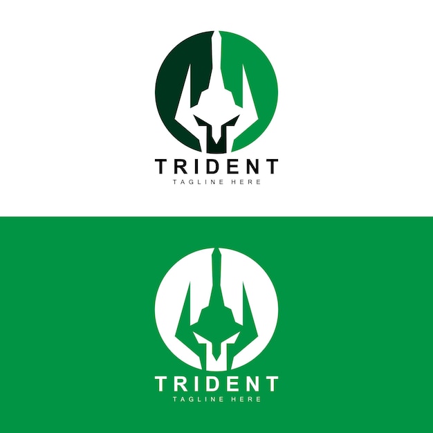 Trident Logo Template Vector Icon Design god oorlog wapen speer kracht van de oceaan