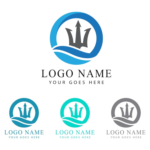 Дизайн векторной иконки логотипа trident