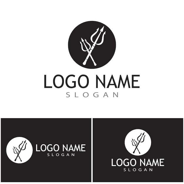 Vector trident logo template vector icon illustration design