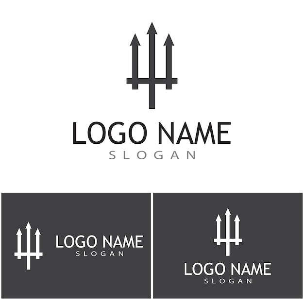 Trident Logo Template vector pictogram illustratie ontwerp