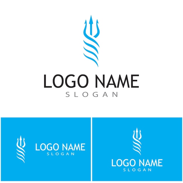 Trident Logo Template vector pictogram illustratie ontwerp