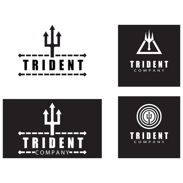 Trident logo template vector pictogram illustratie ontwerp