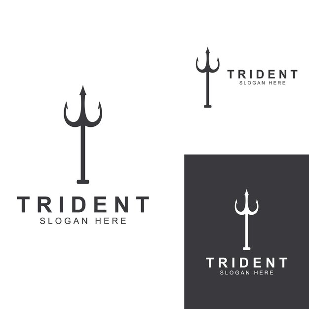 Trident logo using a design concept vector illustration template