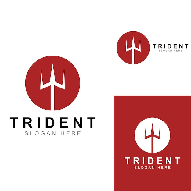 Trident logo using a design concept vector illustration template