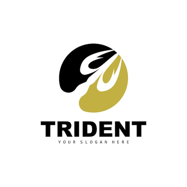 Вектор логотипа Trident Magic Spear of Poseidon Neptune Triton King Design Template Icon Brand Illustration