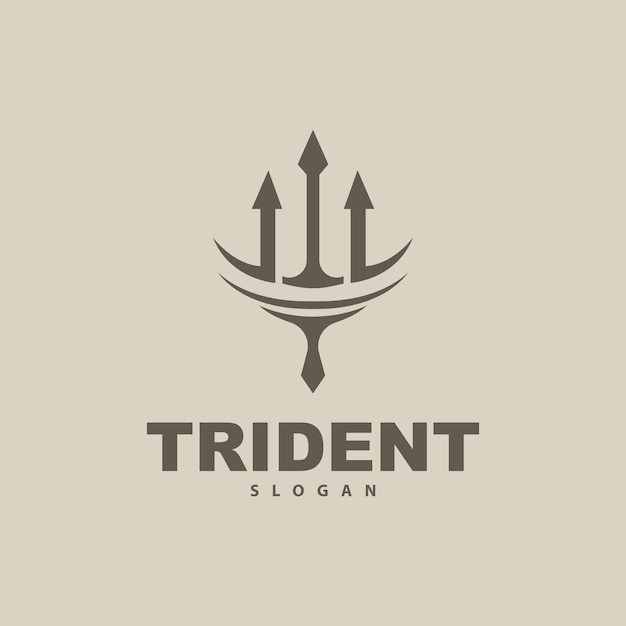 Trident Logo Vector Magische speer van Poseidon Neptunus Triton King Ontwerp Sjabloon Pictogram Merk Illustratie