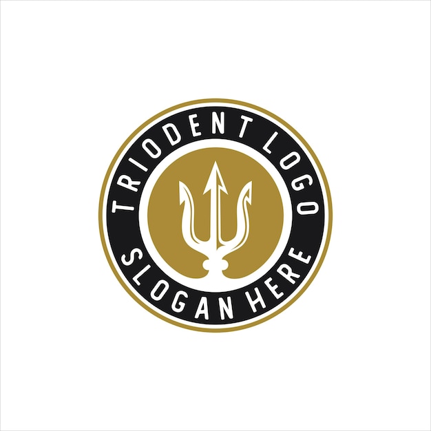 Trident Neptunus God Poseidon Triton King Spear logo ontwerp