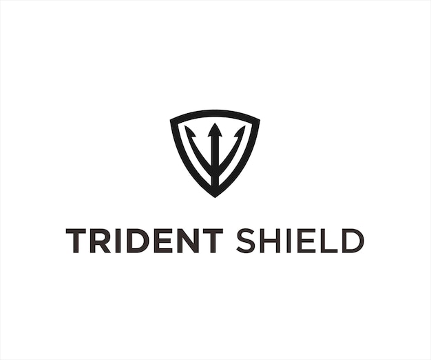 Vector trident and shield logo