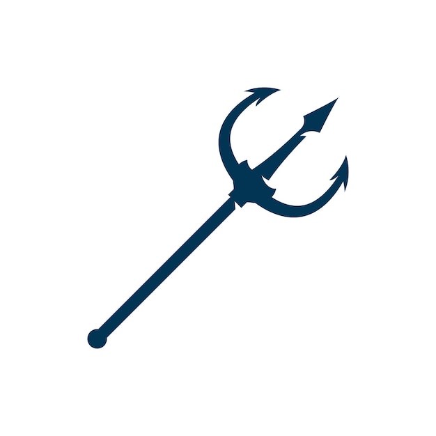 Simbolo del segno dell'illustrazione dell'icona del logo di vettore del tridente