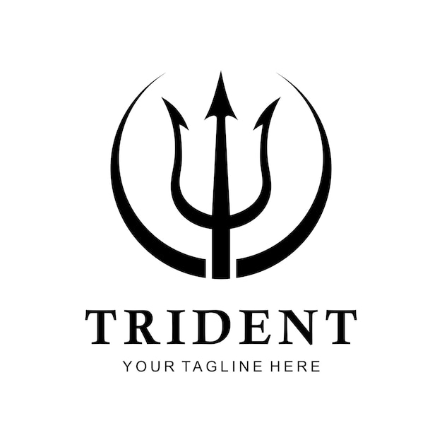 Vector trident vector silhouette logo