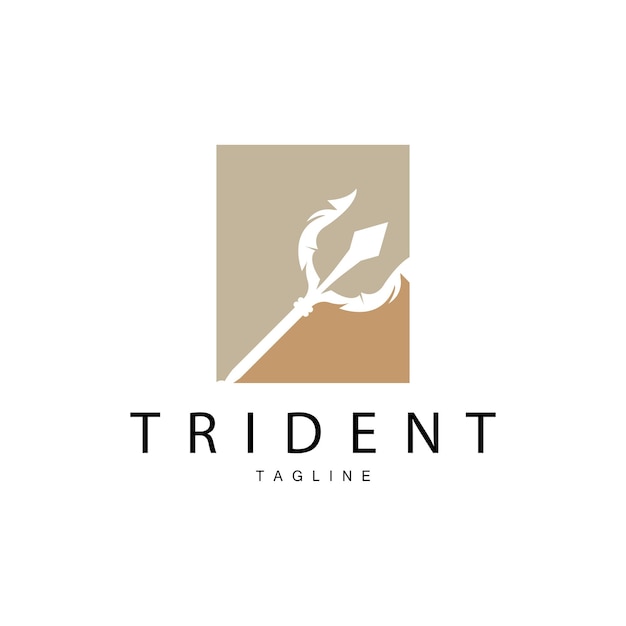 Trident wapen Logo Vector speer van koning Poseidon Neptunus symbool sjabloonontwerp