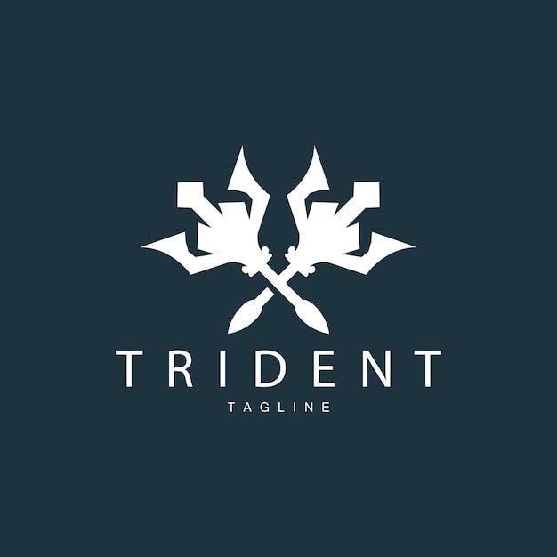 Trident wapen Logo Vector speer van koning Poseidon Neptunus symbool sjabloonontwerp