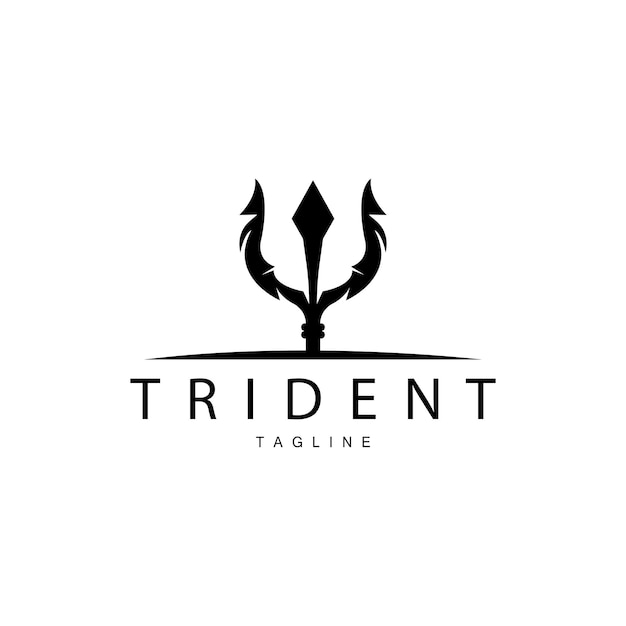 Trident Weapon Logo Vector Spear of King Poseidon Neptune Symbol Template Design