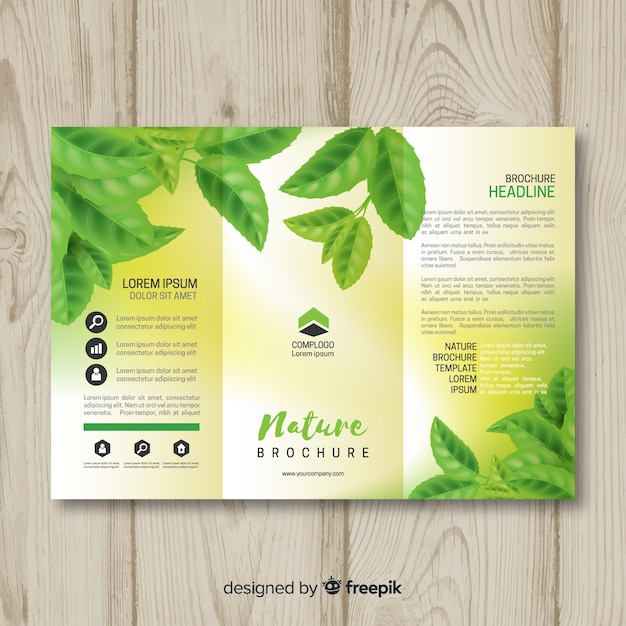 Vector triflod nature brochure template