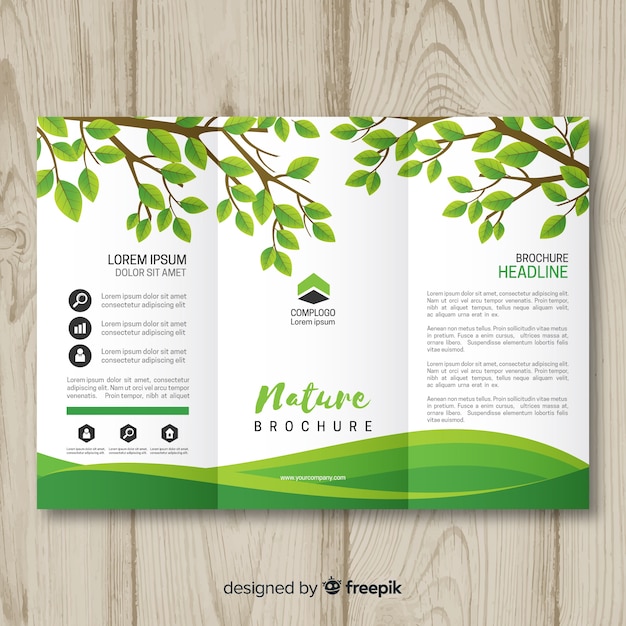 Vector triflod nature brochure template