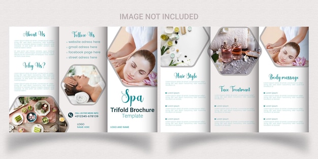 Vector trifold brochure for beauty parlor