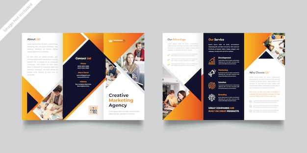 Vector trifold brochure design 2020 template premium vector