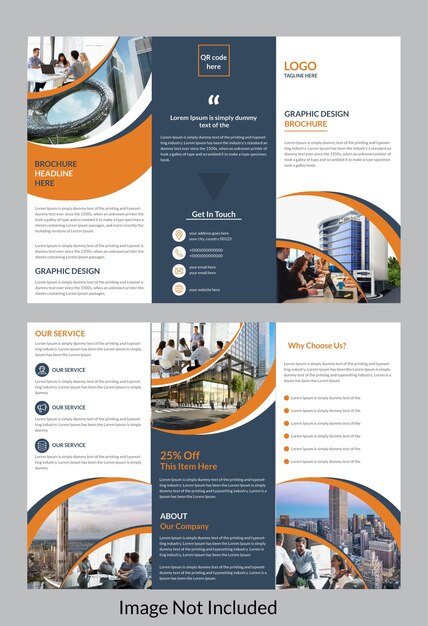 Trifold brochure design and vector template