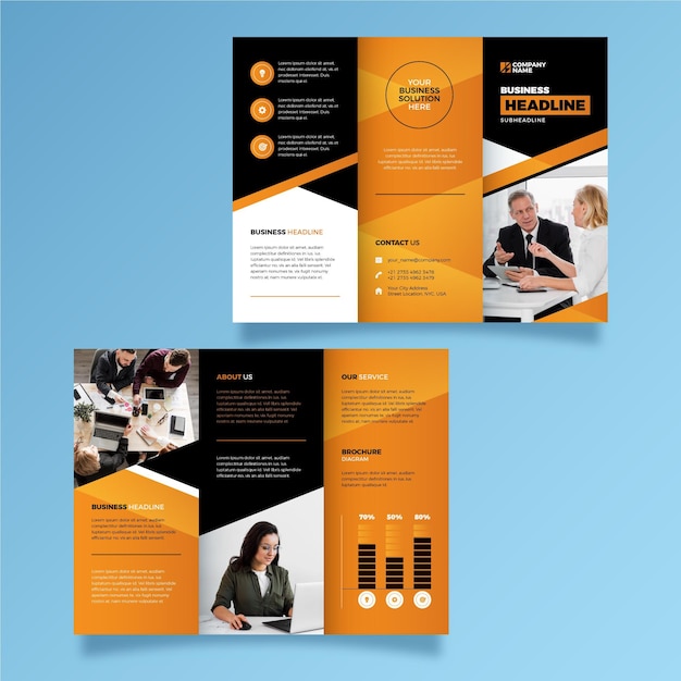 Design brochure a tre ante con foto