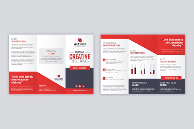 Vector trifold brochure template concept