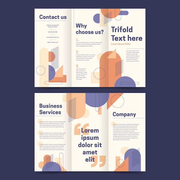 Vector trifold brochure template design