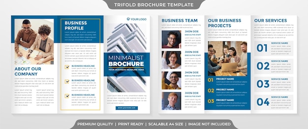 Vector trifold brochure template premium style