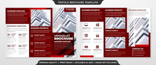 trifold brochure template use for annual report and company profile