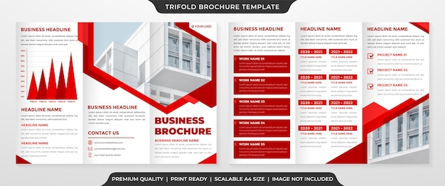 trifold brochure template with minimalist style use for business portfolio