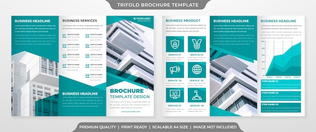 Trifold brochure template with modern and abstract style