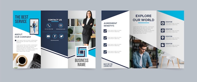 Trifold brochure template with photo