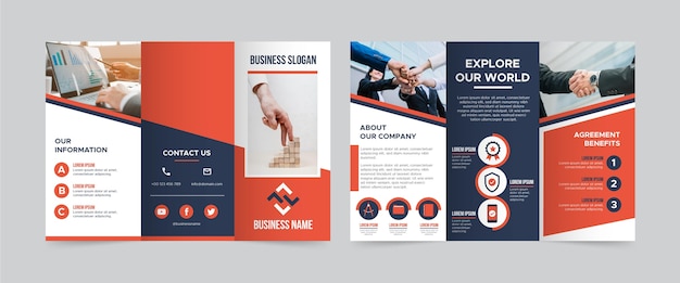 Trifold brochure template with photo