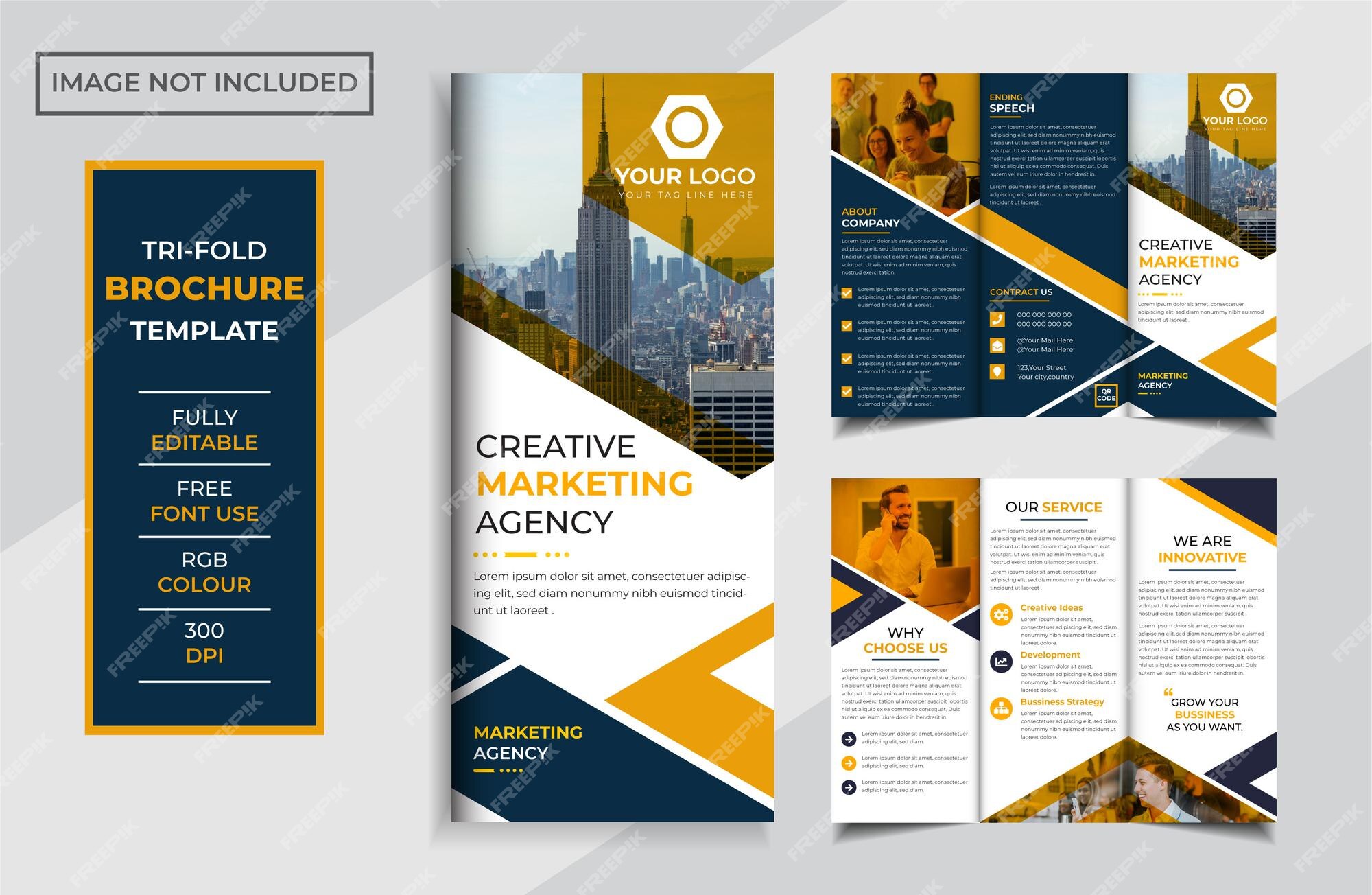 Premium Vector | Trifold brochure template