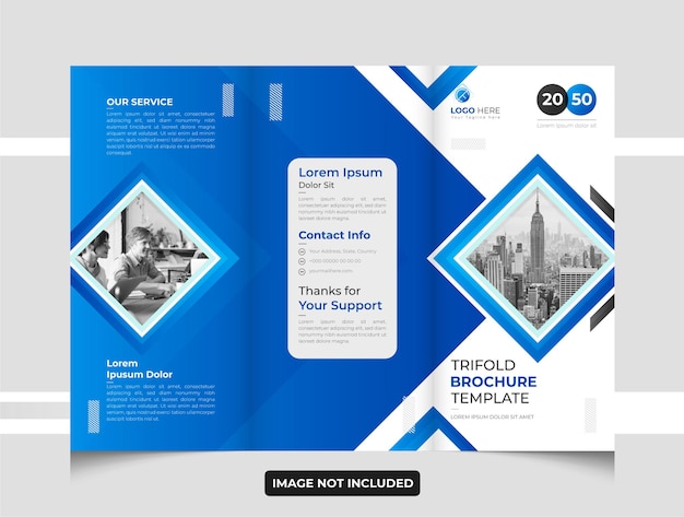 Trifold business brochure template Vector
