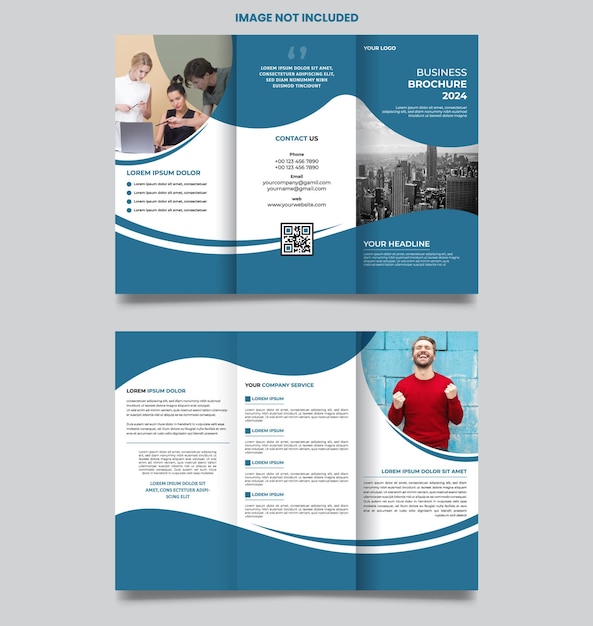 Vector trifold business brochure template