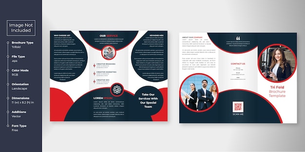 Trifold business brochure with dip color