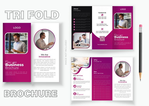 Vector trifold geometrische bedrijfsbrochure sjabloon