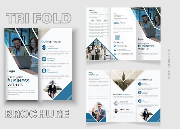 Trifold geometrische bedrijfsbrochure sjabloon