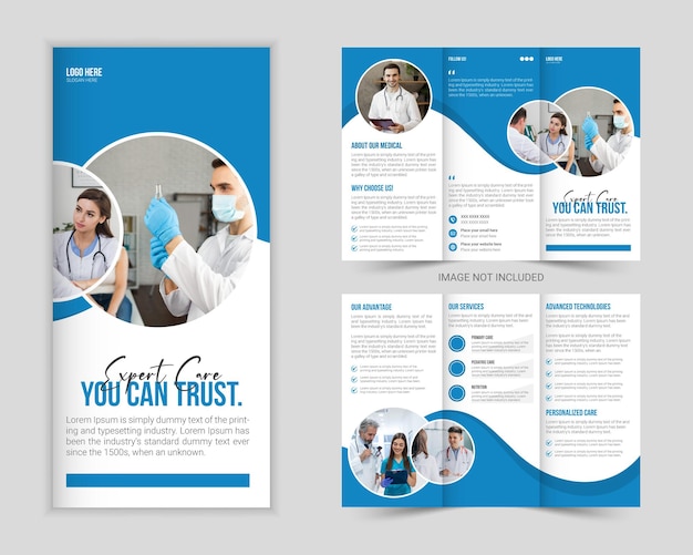Trifold medical health care brochure business or company brochure template