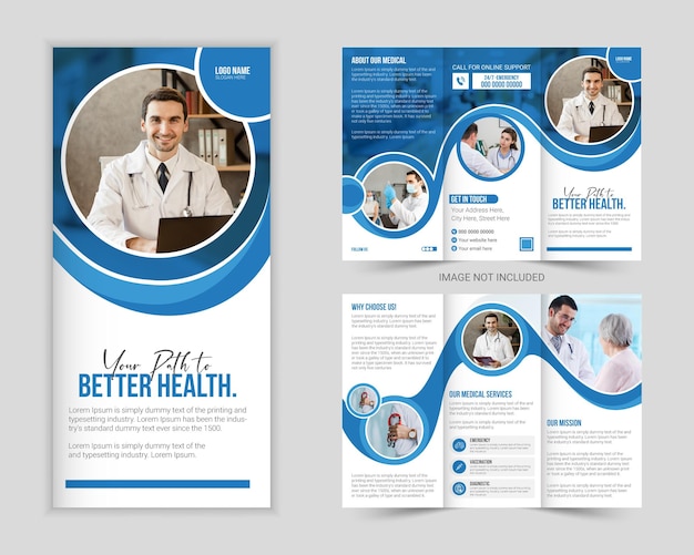 Trifold medical health care brochure business or company brochure template