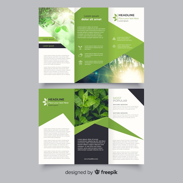 Trifold natuur flyer met afbeelding