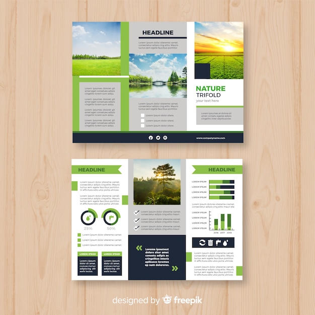 Trifold natuur flyer met afbeelding