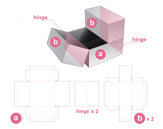 Trifold verpakking gestanst sjabloonontwerp