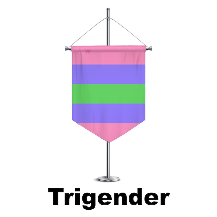 Vector trigender pride medieval vertical flag vector symbol of gender diversity