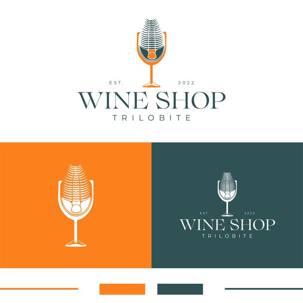 Trilobite-logo, Winemaker-logo, Logo voor Winemaker, Logo voor Wine Shop - Grafix Circle