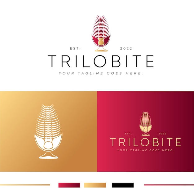 Vector trilobite logo, winemaker logo, logo for winemaker, logo for wine shop - grafix circle