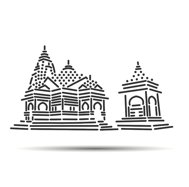 trimbakeshwar temple illustration vector icon