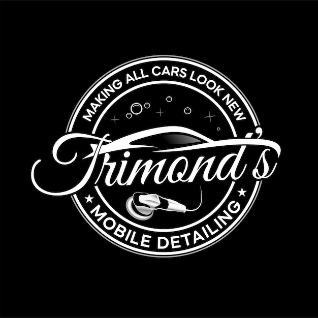 Vector trimonds mobile detailing logo design